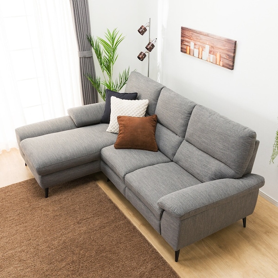 カウチソファ 布張りタイプ (LB033 右カウチ DR-GY) 7枚目画像