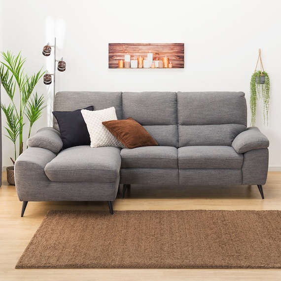 カウチソファ 布張りタイプ (LB033 右カウチ DR-GY) 8枚目画像