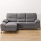 カウチソファ 布張りタイプ (LB033 右カウチ DR-GY) 10枚目画像