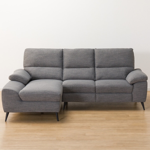 カウチソファ 布張りタイプ (LB033 右カウチ DR-GY) 10枚目画像