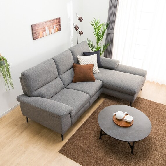 カウチソファ 布張りタイプ (LB033 LC DR-GY) 4枚目画像