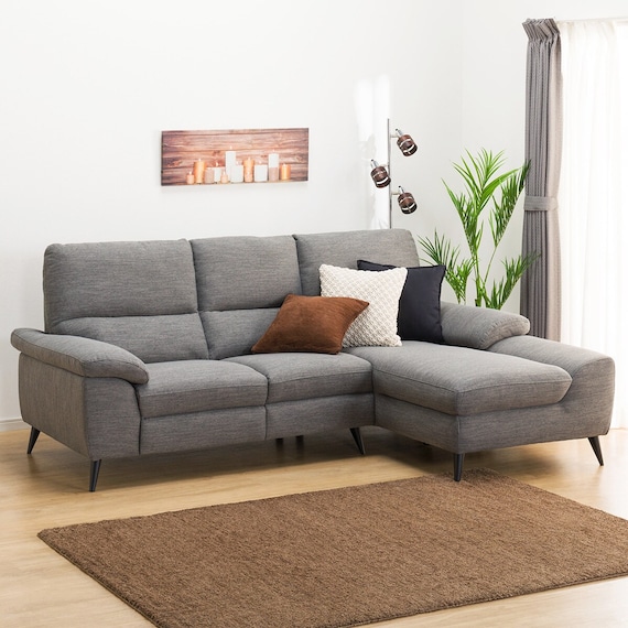 カウチソファ 布張りタイプ (LB033 LC DR-GY) 6枚目画像