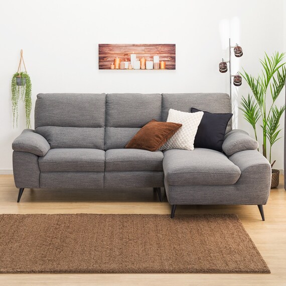 カウチソファ 布張りタイプ (LB033 LC DR-GY) 8枚目画像