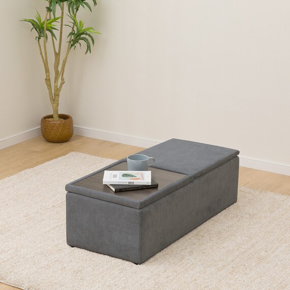 【HM04専用】収納付きテーブル (HM04 DGY) 3枚目画像