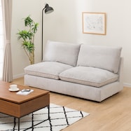 布張り2人用アームレスソファ(LB06)