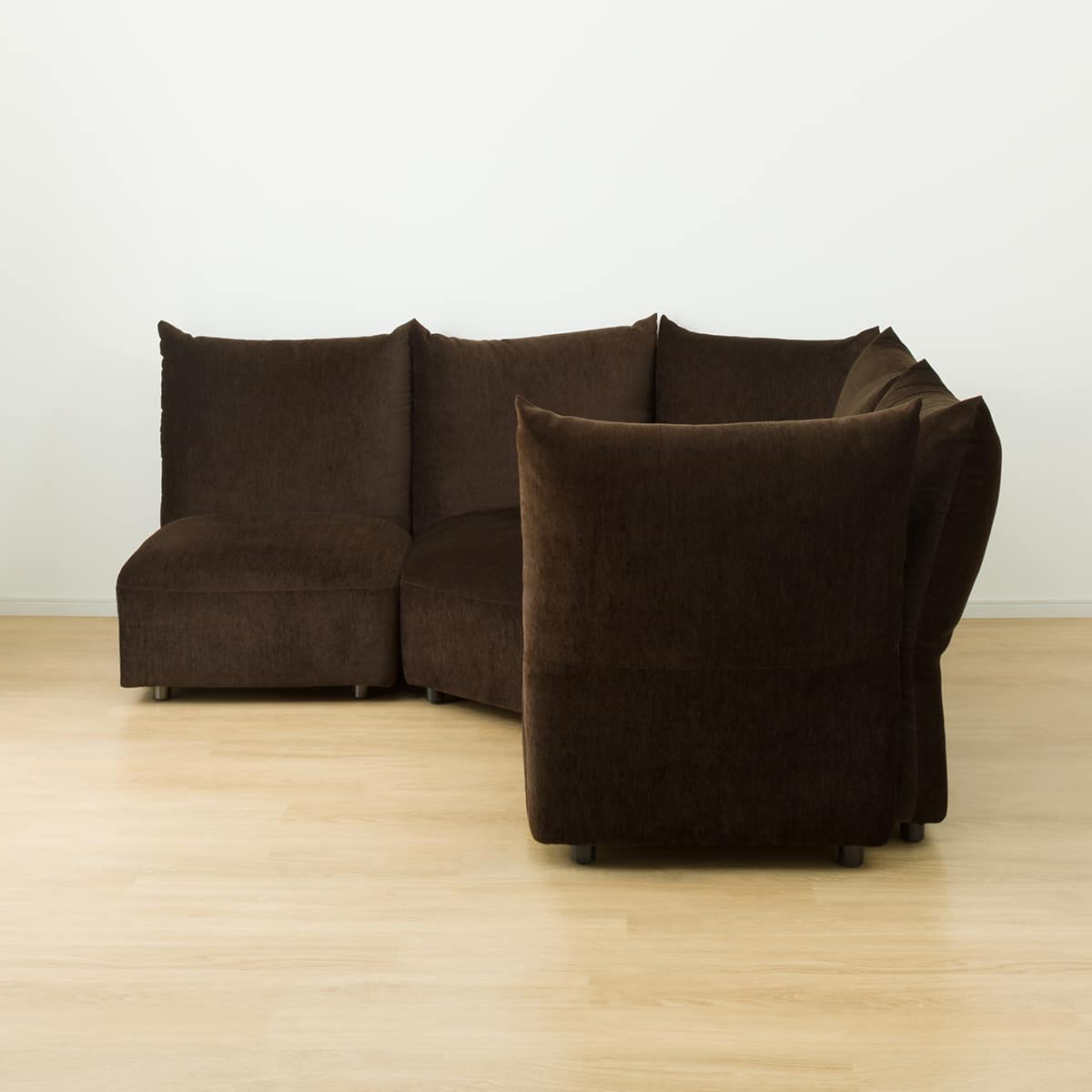 フェザークッションソファ ワイド3バックカウチセット 布張りタイプ