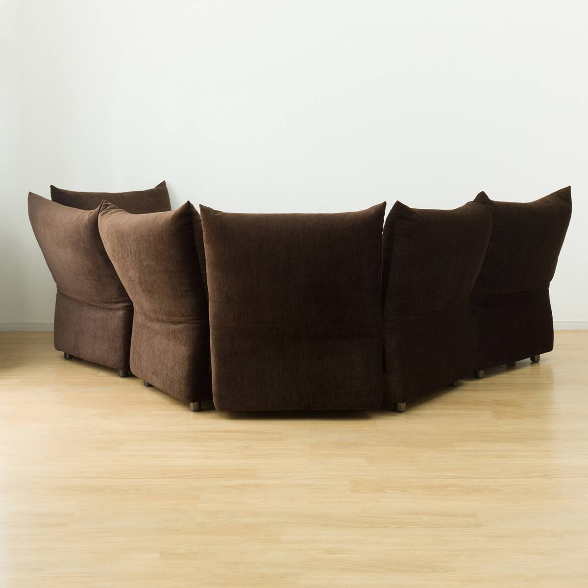 フェザークッションソファ ワイド3バックカウチセット 布張りタイプ