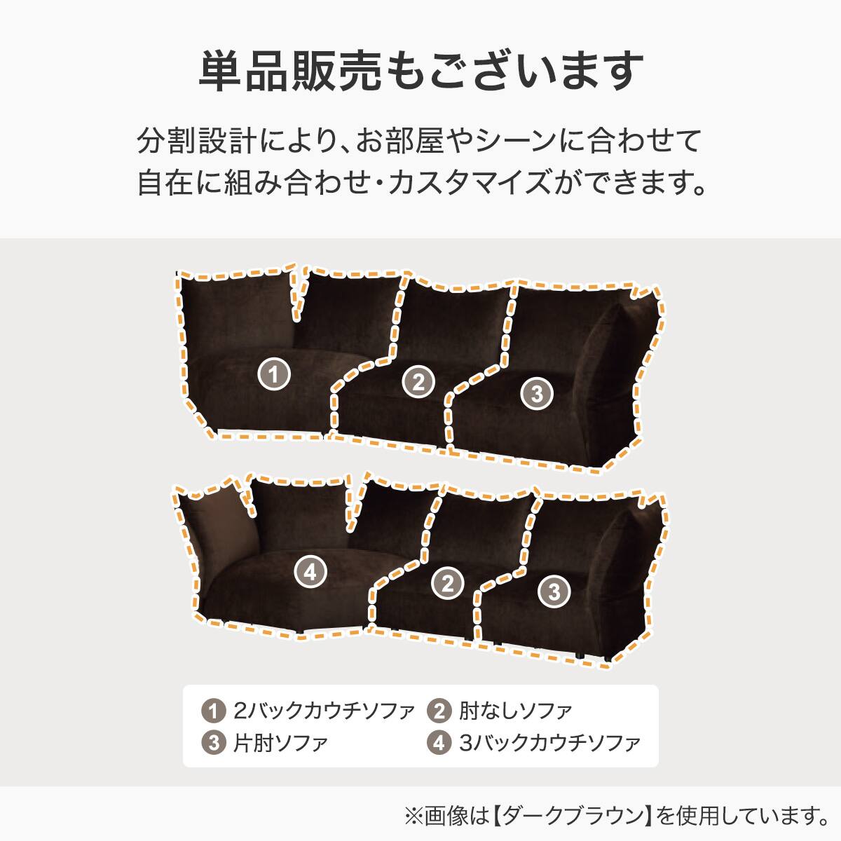 フェザークッションソファ ワイド2バックカウチセット 布張りタイプ