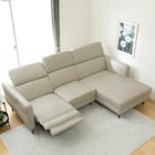 電動カウチソファ 本革(一部合成皮革)タイプ (KK026 左カウチ MGY) 7枚目画像