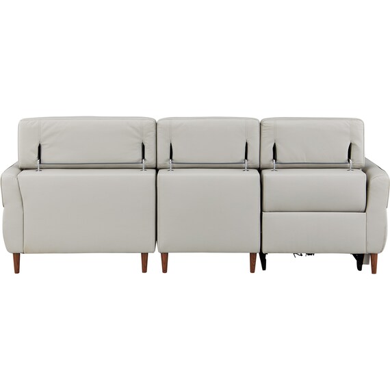 電動カウチソファ 本革(一部合成皮革)タイプ (KK026 左カウチ MGY) 16枚目画像