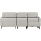 電動カウチソファ 本革(一部合成皮革)タイプ (KK026 左カウチ MGY) 16枚目画像