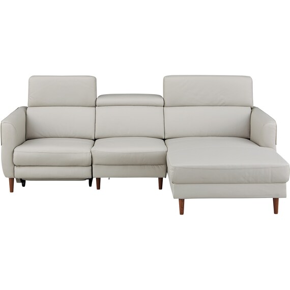 電動カウチソファ 本革(一部合成皮革)タイプ (KK026 左カウチ MGY) 17枚目画像