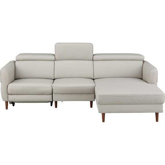 電動カウチソファ 本革(一部合成皮革)タイプ (KK026 左カウチ MGY) 18枚目画像