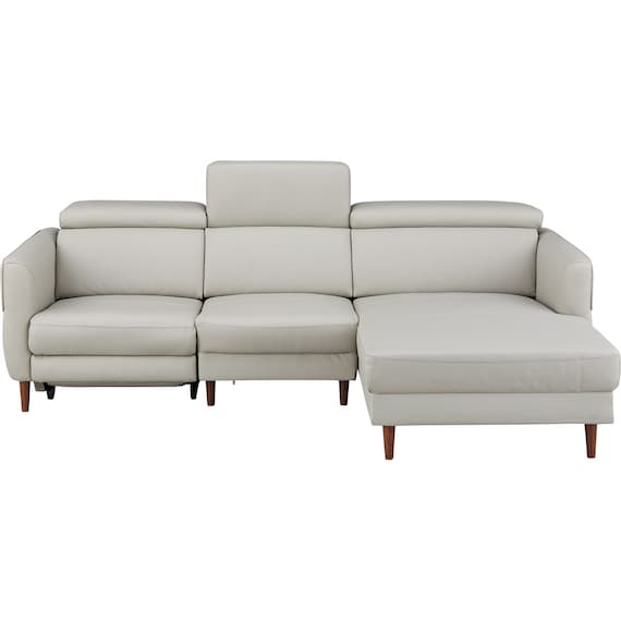 電動カウチソファ 本革(一部合成皮革)タイプ (KK026 左カウチ MGY) 18枚目画像