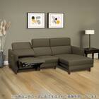 電動カウチソファ 本革(一部合成皮革)タイプ (KK026 左カウチ DGR) 1枚目画像