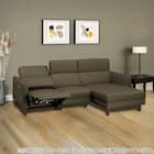 電動カウチソファ 本革(一部合成皮革)タイプ (KK026 左カウチ DGR) 1枚目画像