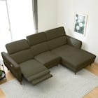 電動カウチソファ 本革(一部合成皮革)タイプ (KK026 左カウチ DGR) 8枚目画像