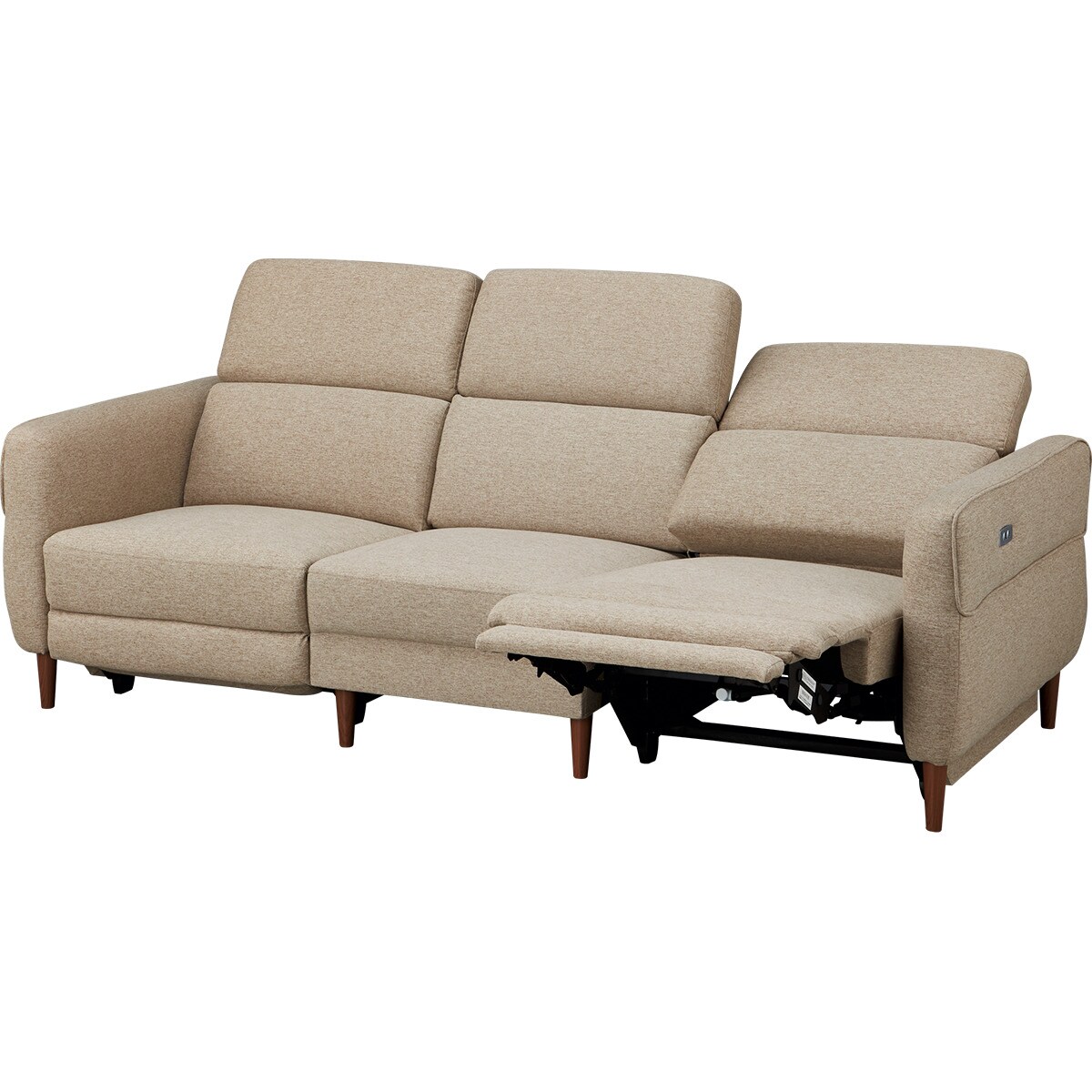 3人掛け電動リクライニングソファ 布張りタイプ (KK026 RC BE