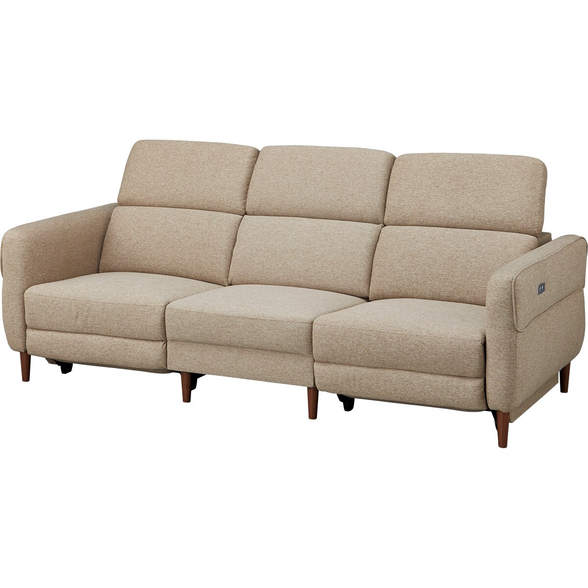 ニトリ 布張り リクライニングソファ アクション 手動 ニトリ　nitori 3人掛け電動リクライニングソファ 布張りタイプ (KK026 RC BE