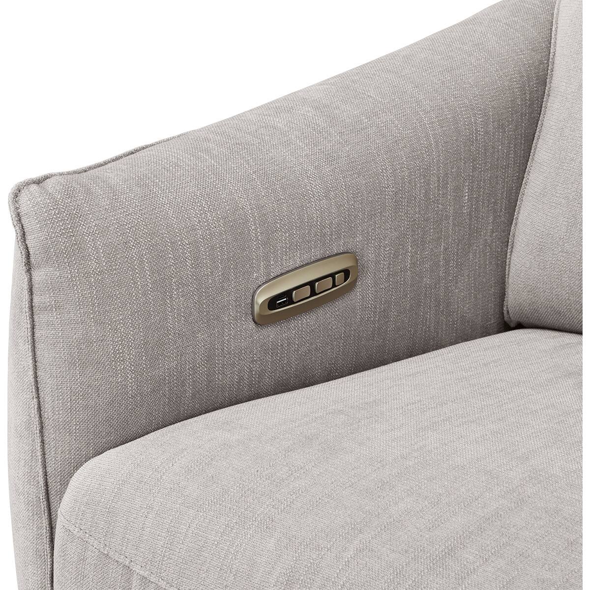 ニトリ　グレー 布製2人掛けリクライニングソファ 2人掛け電動リクライニングソファ 布張りタイプ (グラッゼ GY