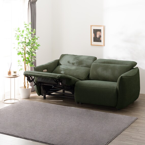 3人掛け電動リクライニングソファ 布張りタイプ (LE09 2モーター YGR) 1枚目画像