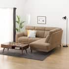 コーナーソファセット 布張りタイプ(LB07 左コーナー BR) 1枚目画像