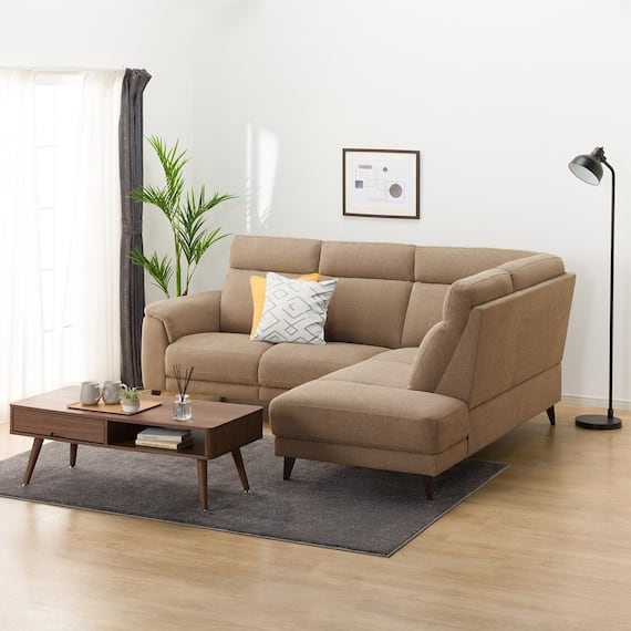 コーナーソファセット 布張りタイプ(LB07 左コーナー BR) 1枚目画像