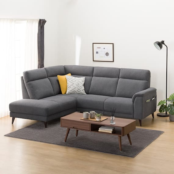 コーナーソファセット 布張りタイプ(LB07 右コーナー DGY) 1枚目画像