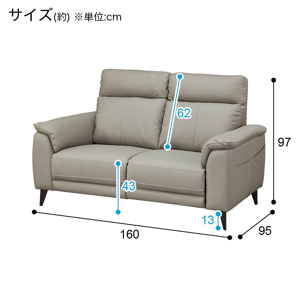 2人掛けソファ 本革(一部合成皮革)タイプ (LB07 MO) | ニトリネット