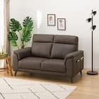 2人掛けソファ 本革(一部合成皮革)タイプ (LB07 DBR) 1枚目画像