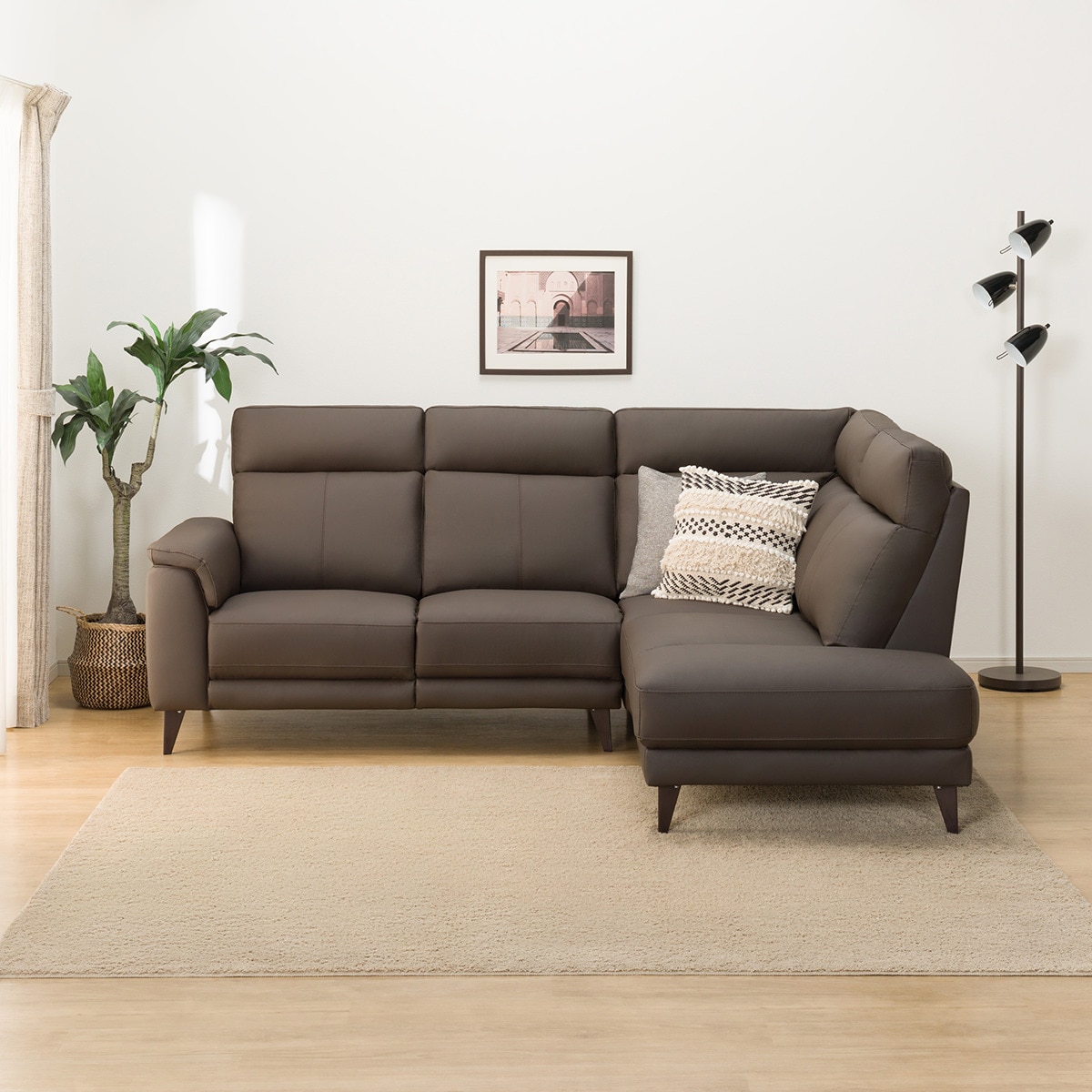 ①コーナーソファ ブラウン 240cm x 200cm ニトリ コーナーソファセット(CS01 H-DBR) | ニトリネット【公式】 家具