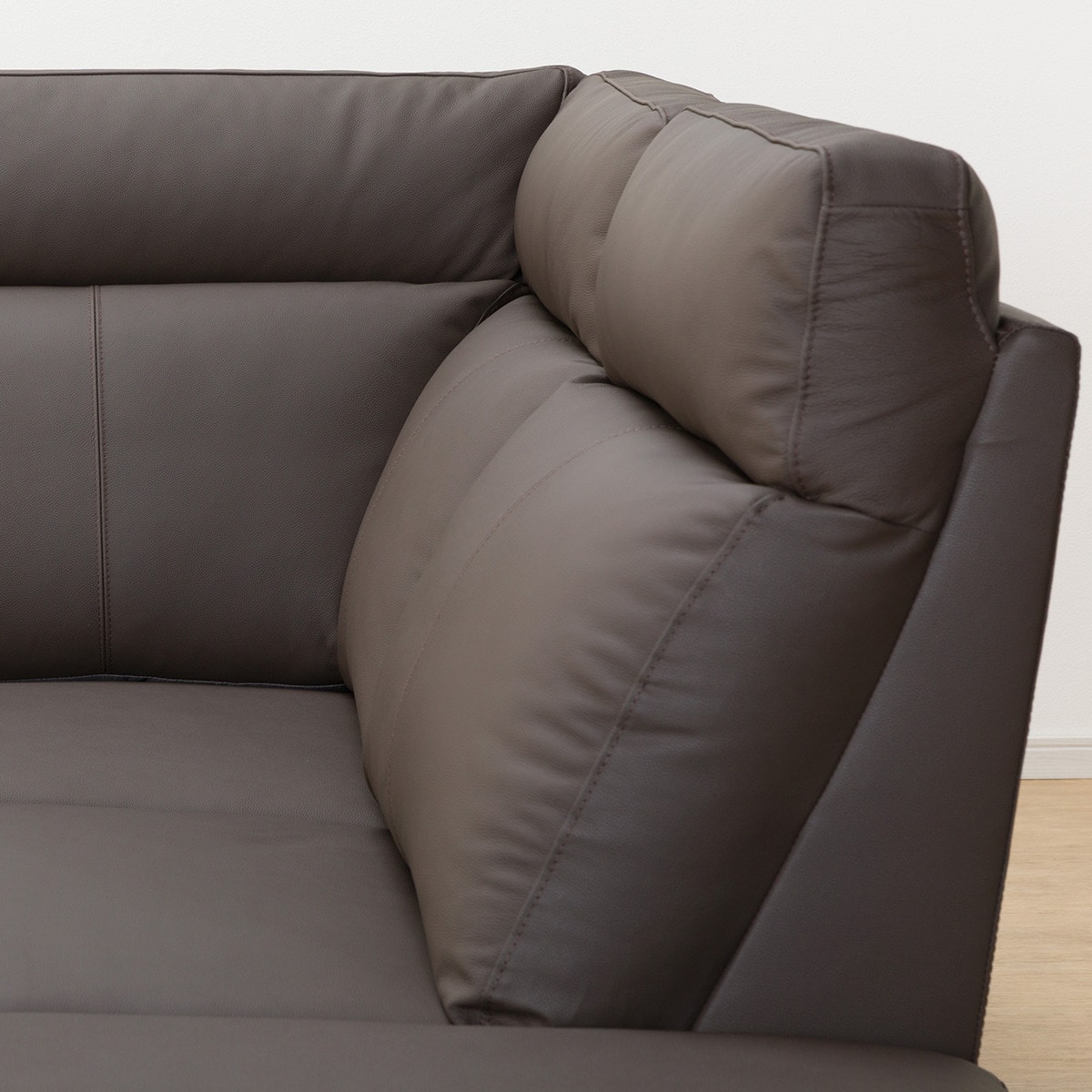 コーナーソファ 本革(一部合成皮革)タイプ(LB07 左コーナー DBR