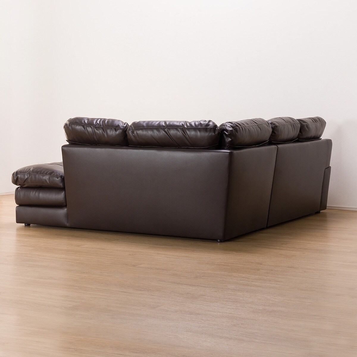 ニトリソファ　ブラウンL型① 楽天市場】[幅194cm]ヘッドレスト2個付き、座面はポケットコイルのL型