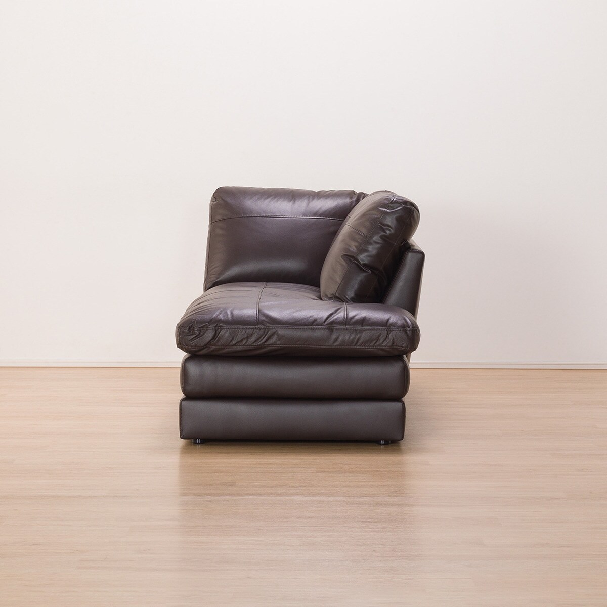 コーナーソファ 本革(一部合成皮革)タイプ (Sステイツ 左カウチ DBR