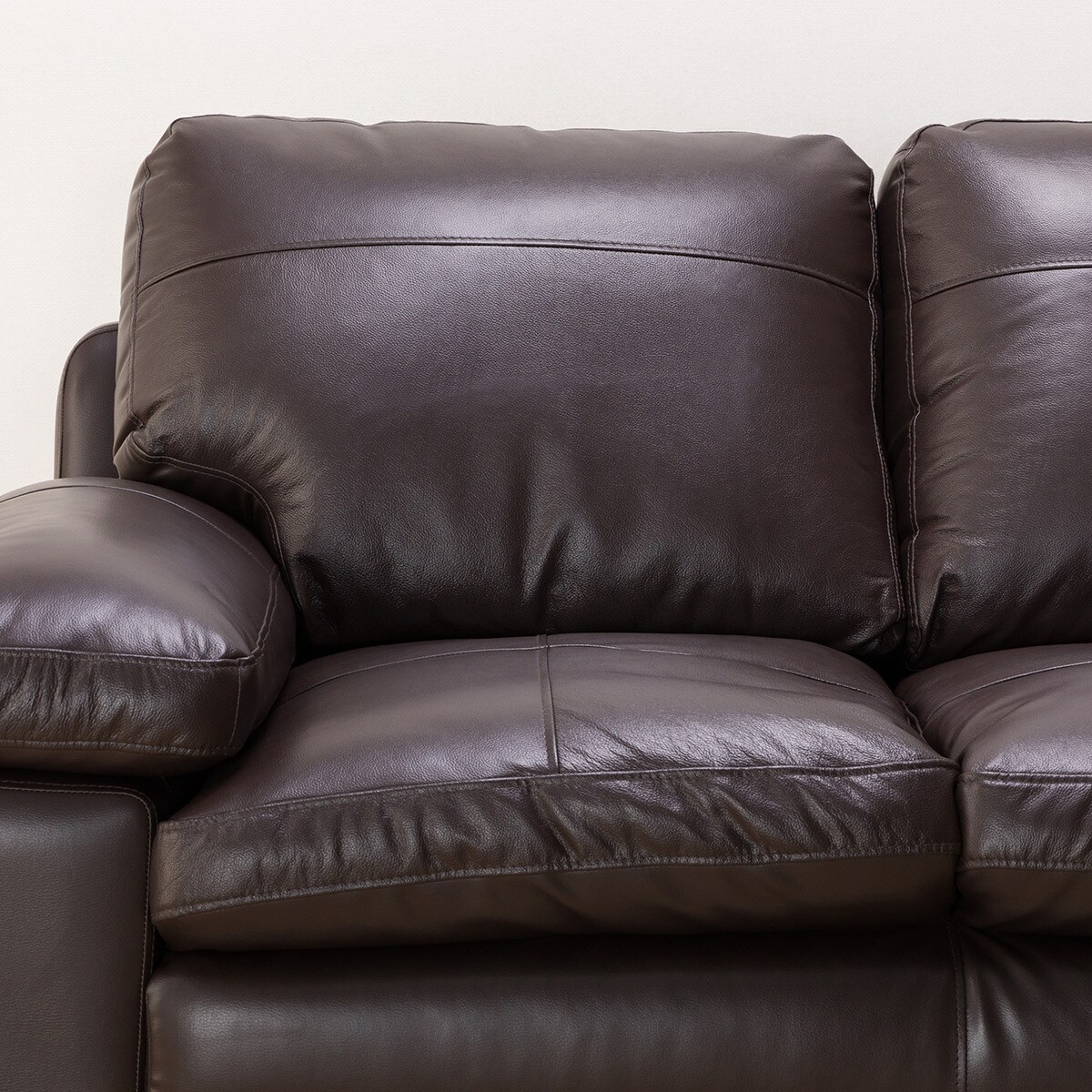 ニトリソファ　ブラウンL型① コーナーソファ 本革(一部合成皮革)タイプ (Sステイツ 左カウチ DBR