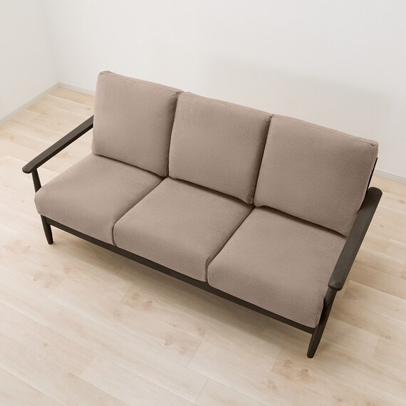 3人掛けソファ 布張りタイプ (IG01 DBR/MO) 8枚目画像