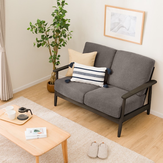 2人掛けソファ 布張りタイプ (IG01 DBR/DMO) 8枚目画像