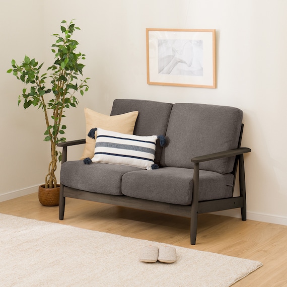 2人掛けソファ 布張りタイプ (IG01 DBR/DMO) 9枚目画像