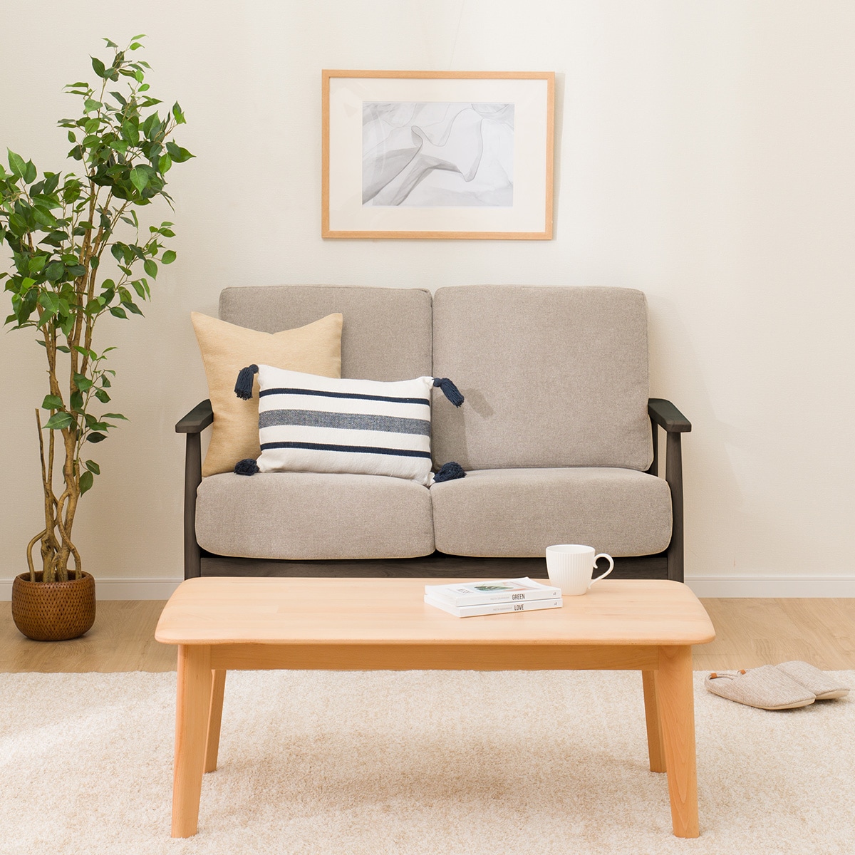 2人掛けソファ 布張りタイプ (IG01 DBR/LGY) | ニトリネット【公式