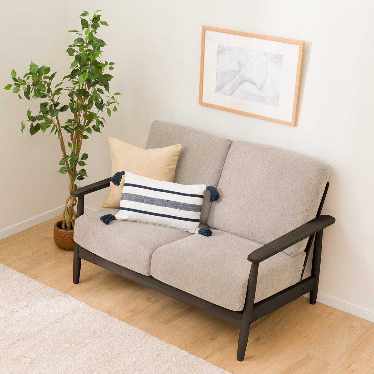 2人掛けソファ 布張りタイプ (IG01 DBR/LGY) | ニトリネット【公式