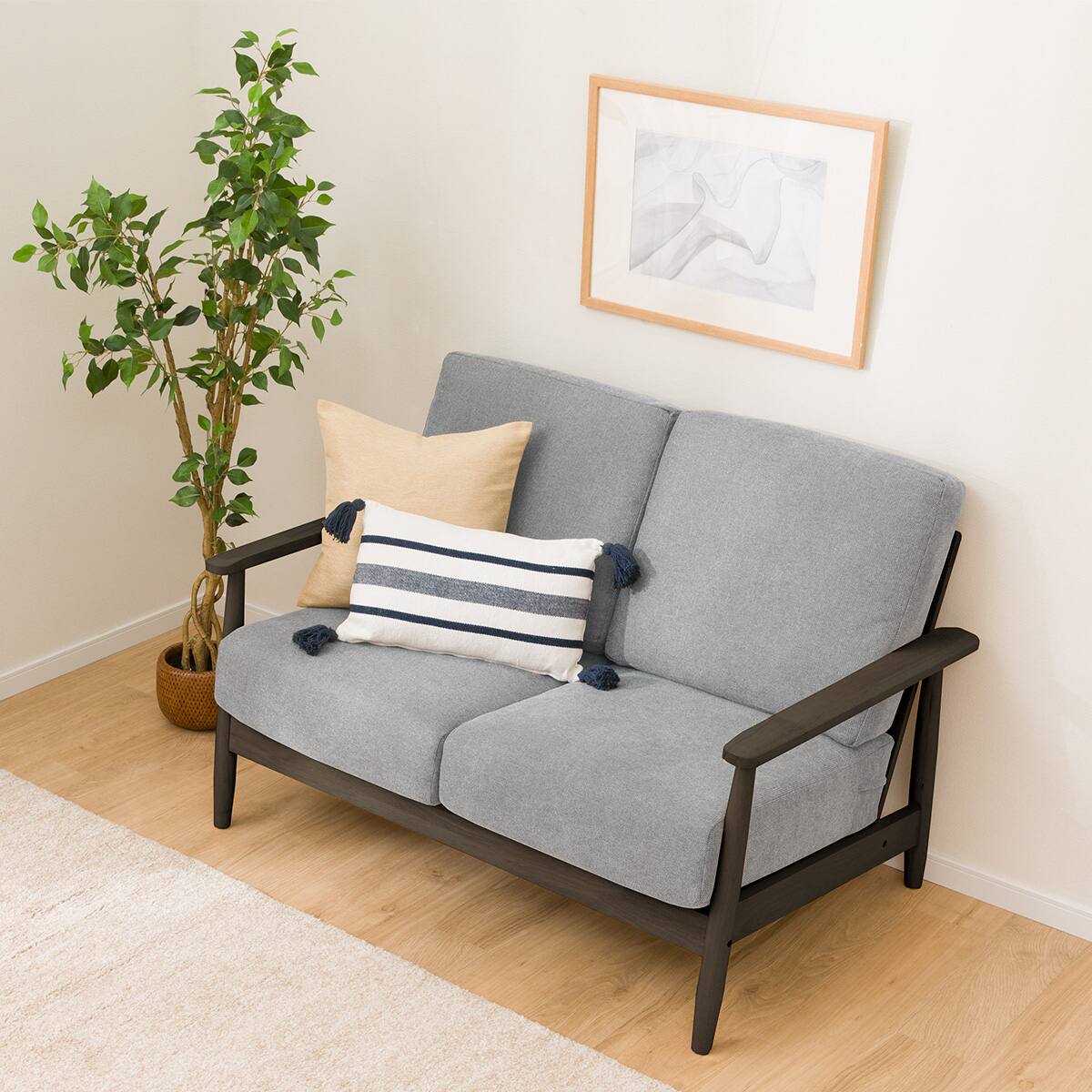 2人掛けソファ 布張りタイプ (IG01 DBR/GY) | ニトリネット【公式