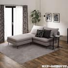 広い座面のゆったり 3人掛けソファ 布張りタイプ (MS01 肘なし LGY) 38枚目画像