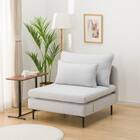 広い座面のゆったり 1人掛けソファ 布張りタイプ (MS01 肘なし LGY) 1枚目画像