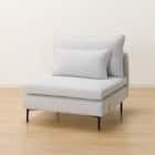 広い座面のゆったり 1人掛けソファ 布張りタイプ (MS01 肘なし LGY) 16枚目画像