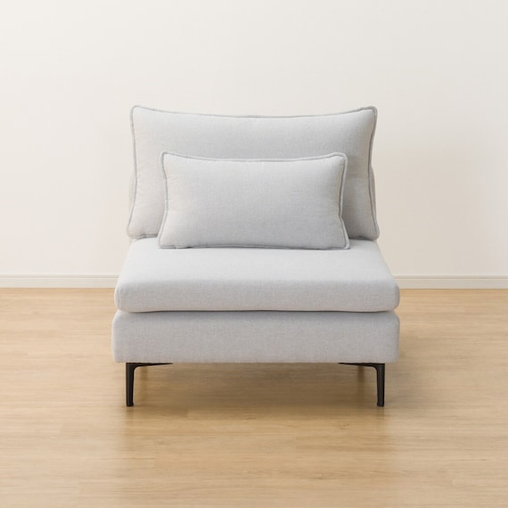 広い座面のゆったり 1人掛けソファ 布張りタイプ (MS01 肘なし LGY) 17枚目画像