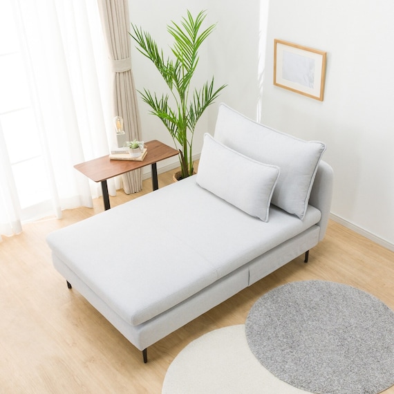 広い座面のゆったり シェーズロング 布張りタイプ (MS01 肘なし LGY) 18枚目画像