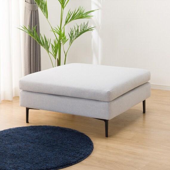 広い座面のゆったり スツール 布張りタイプ (MS01 LGY) 1枚目画像