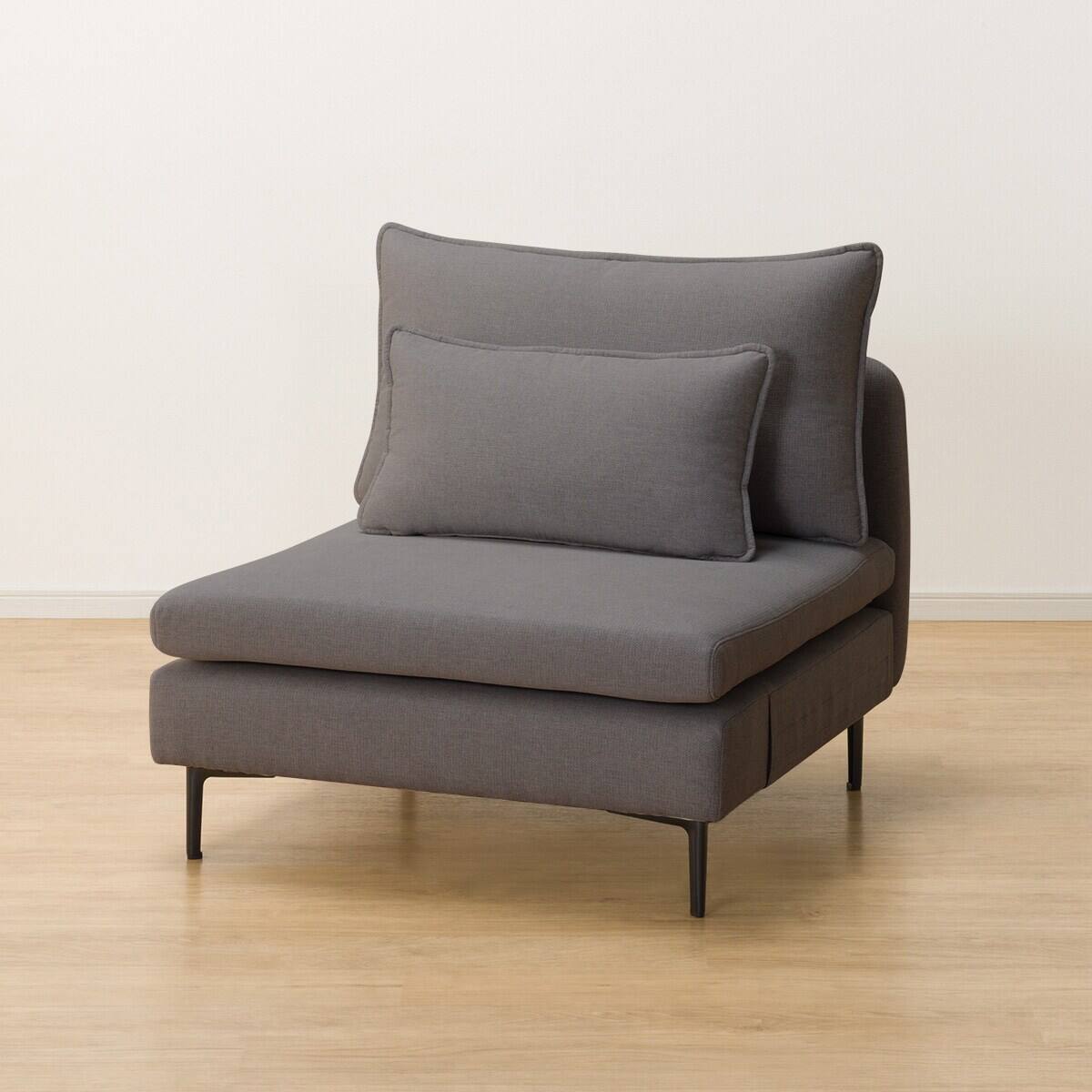 広い座面のゆったりソファ 布張りタイプ (MS01 1人掛け2点セット 肘