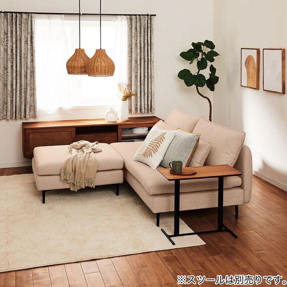 広い座面のゆったり 3人掛けソファ 布張りタイプ (MS01 肘なし BE) 38枚目画像