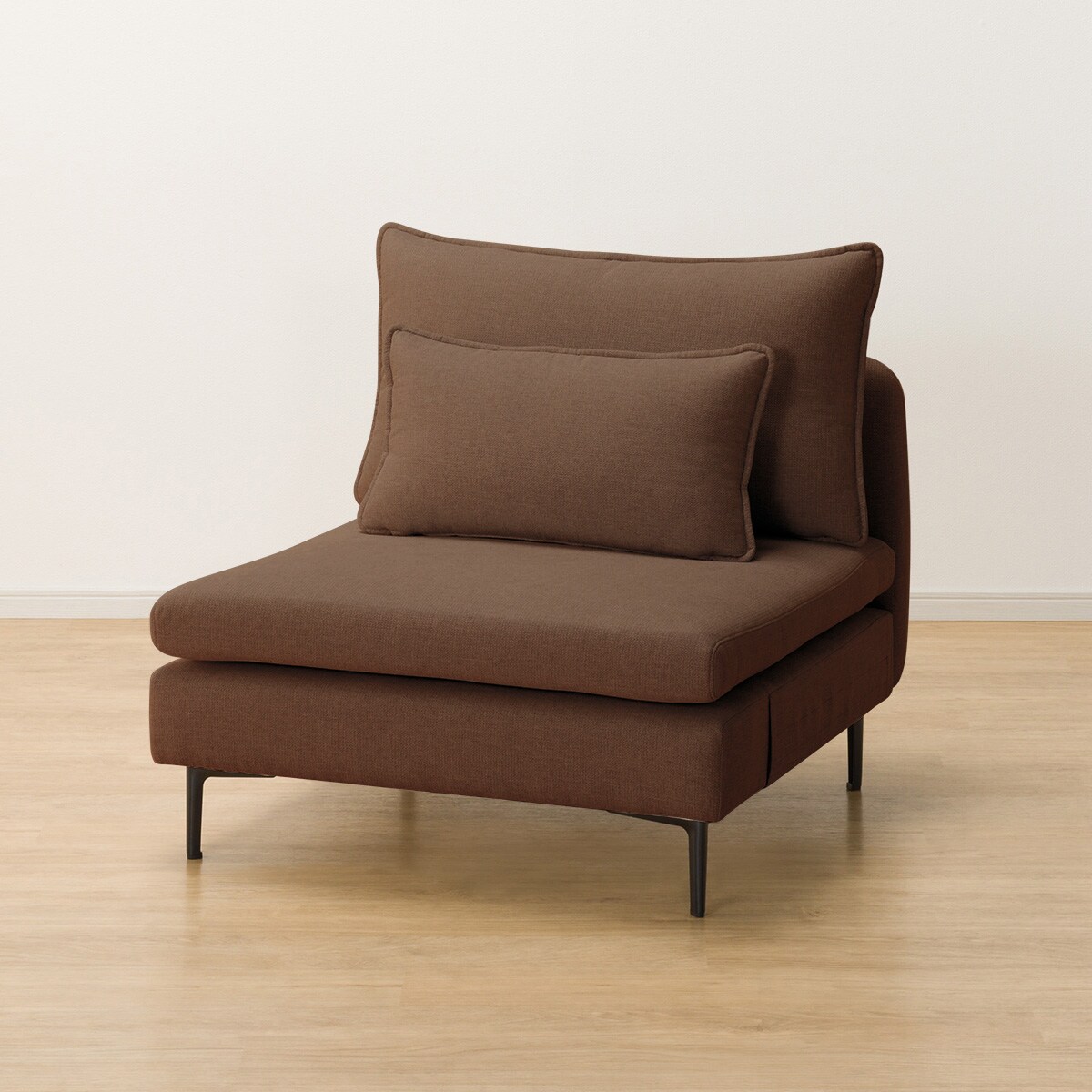 【最終値下げ】ニトリ　布張り1人掛けソファ(MS01 肘なし AQ-LGY) 広い座面のゆったりソファ 布張りタイプ (MS01 1人掛け2点セット 肘